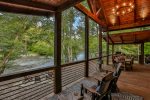Outdoor deck overlooking the Coosawattee River